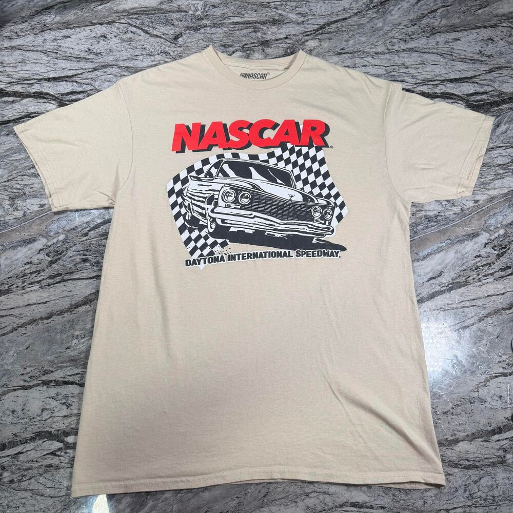 Men’s T-shirt BEIGE L Short Sleeve Casual Shirt Pre-Owned